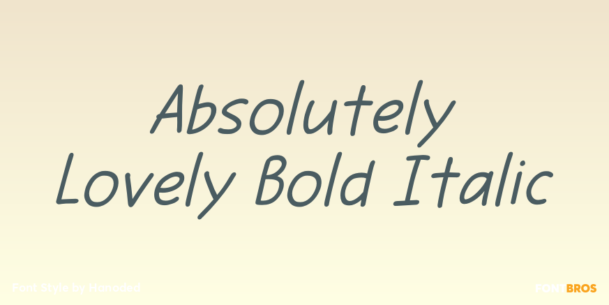 Absolutely Lovely Bold Italic Poster