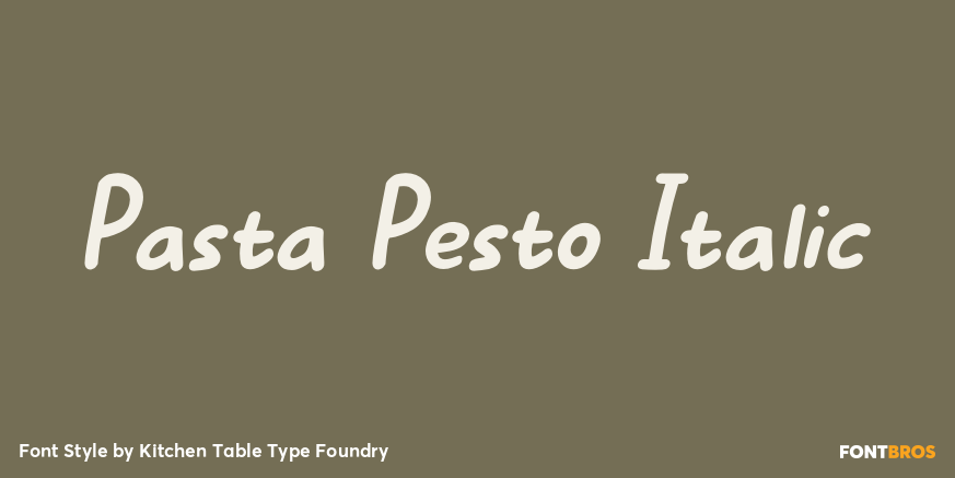 Pasta Pesto Italic Poster