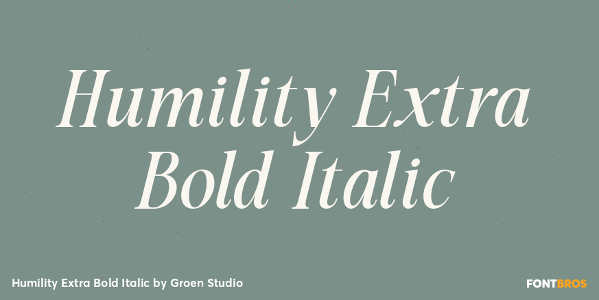 Humility Extra Bold Italic Poster