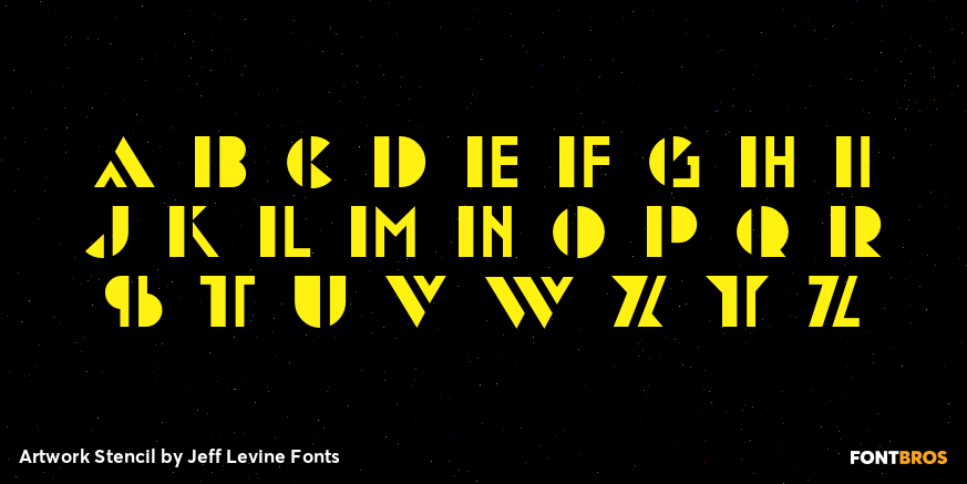 Artwork Stencil Font Poster #3