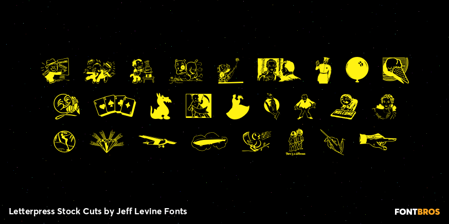 Letterpress Stock Cuts Font Poster #2