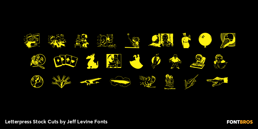 Letterpress Stock Cuts Font Poster #3