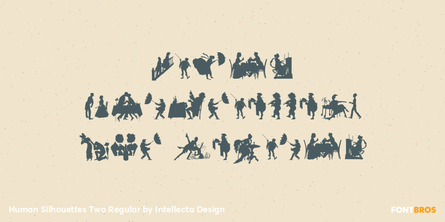 Human Silhouettes Two Regular Poster