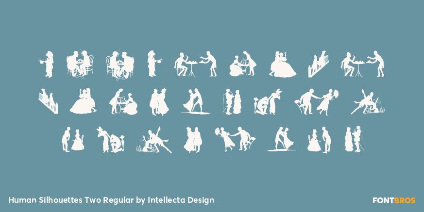Human Silhouettes Two Regular Font Poster #2