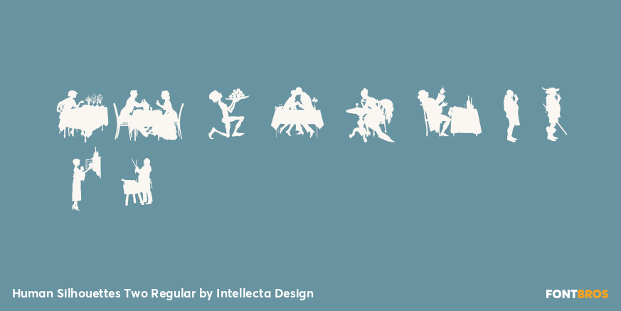 Human Silhouettes Two Regular Font Poster #4