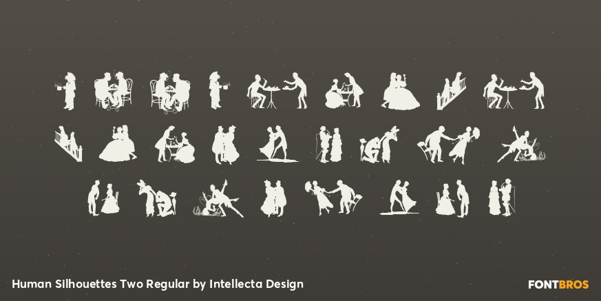 Human Silhouettes Two Regular Font Poster #1