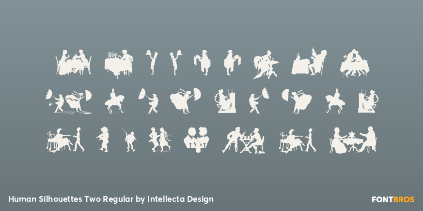 Human Silhouettes Two Regular Font Poster #1