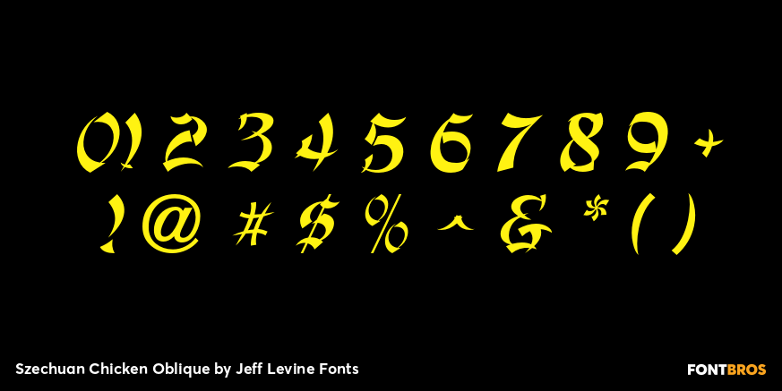 Szechuan Chicken Oblique Font Poster #1
