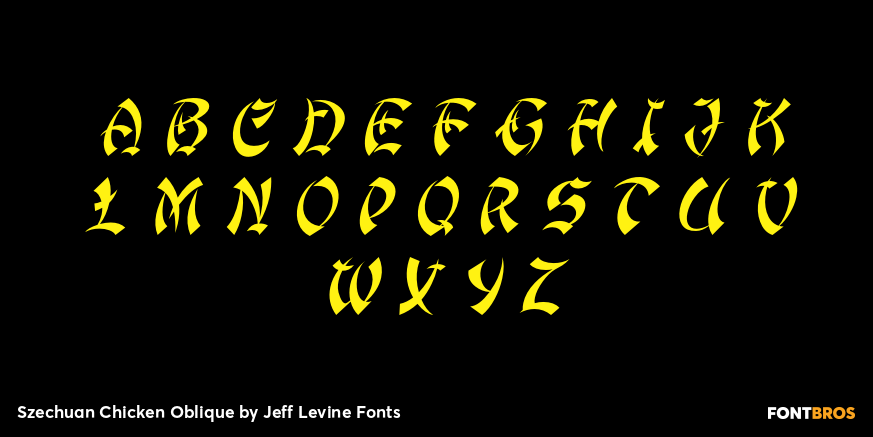 Szechuan Chicken Oblique Font Poster #1