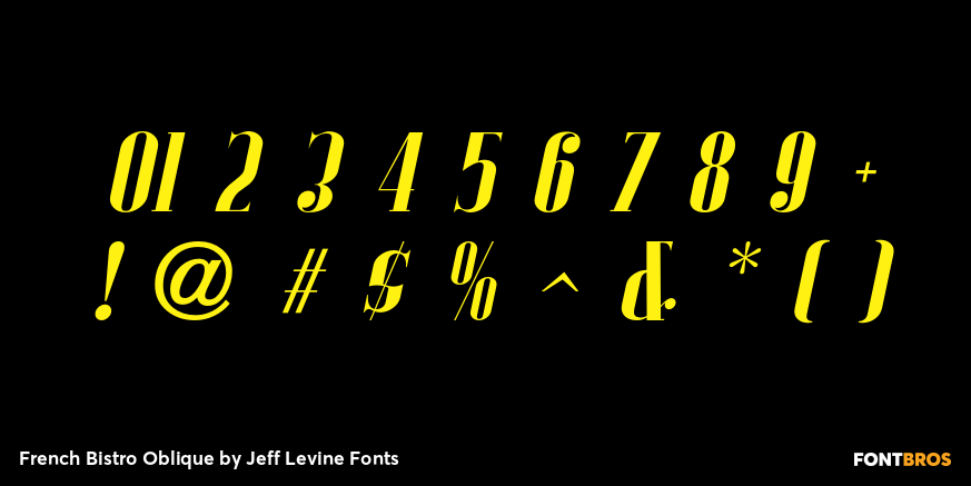 French Bistro Oblique Font Poster #1