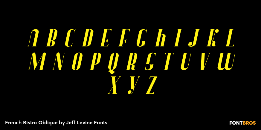 French Bistro Oblique Font Poster #1