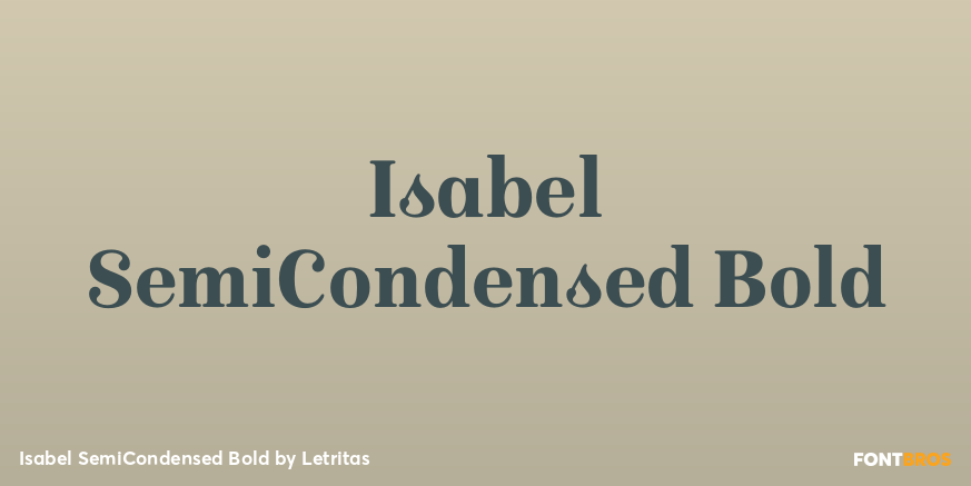 Isabel SemiCondensed Bold Font Poster #1