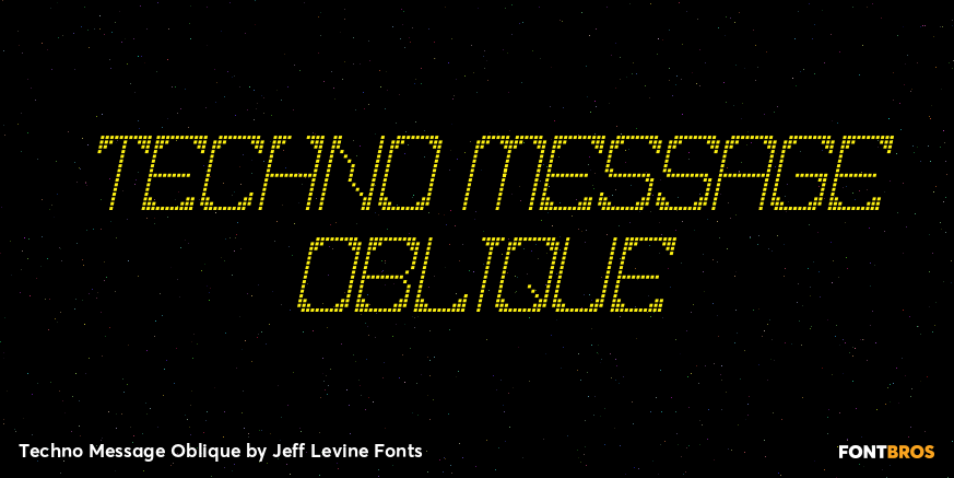 Techno Message Oblique Font Poster #1