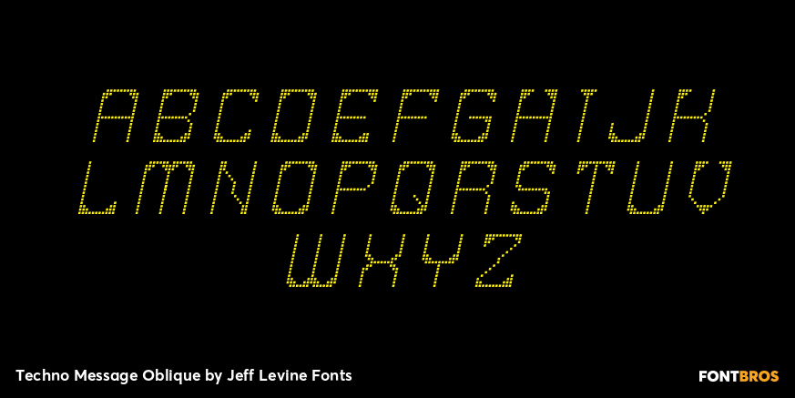 Techno Message Oblique Font Poster #3