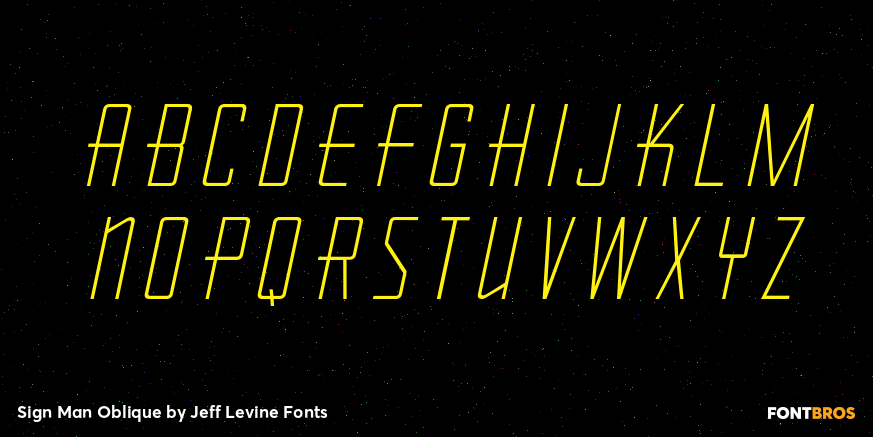 Sign Man Oblique Font Poster #3