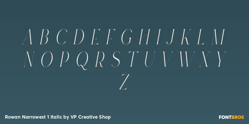 Rowan Narrowest 1 Italic Font Poster #2
