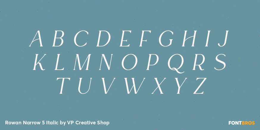 Rowan Narrow 5 Italic Font Poster #2