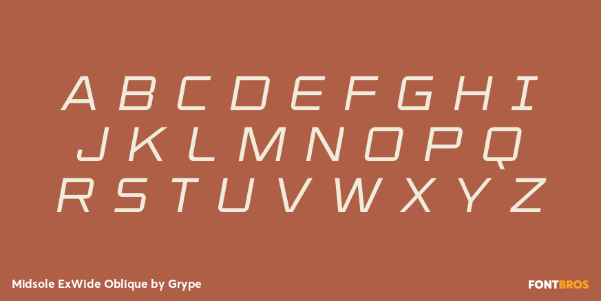 Midsole ExWide Oblique Font Poster #2