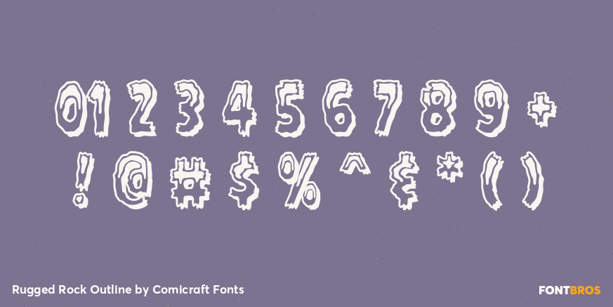 Rugged Rock Outline Font Poster #1