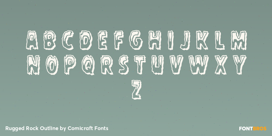 Rugged Rock Outline Font Poster #1