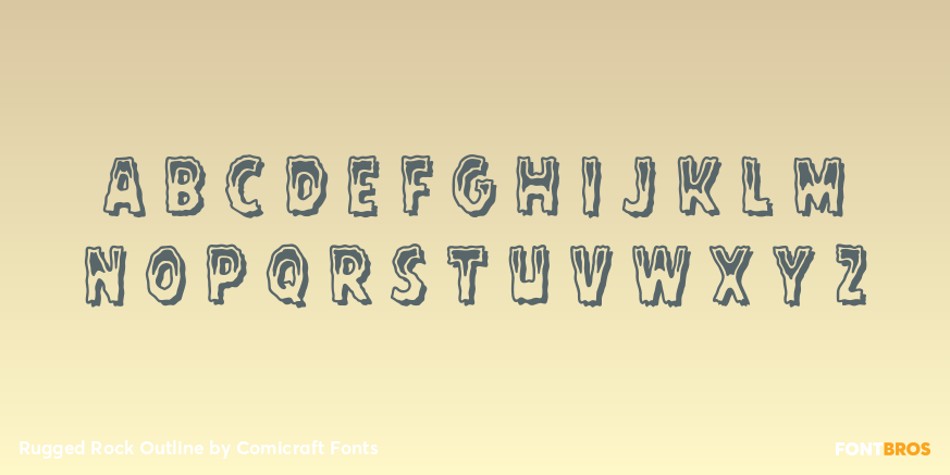 Rugged Rock Outline Font Poster #1