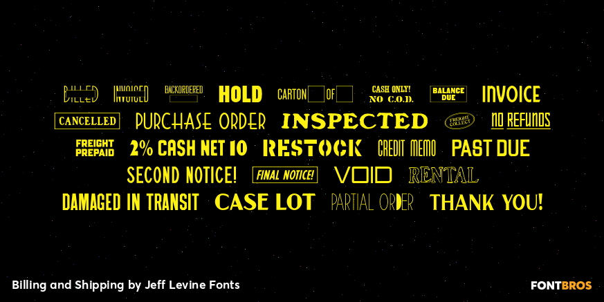 Billing and Shipping Font Poster #3