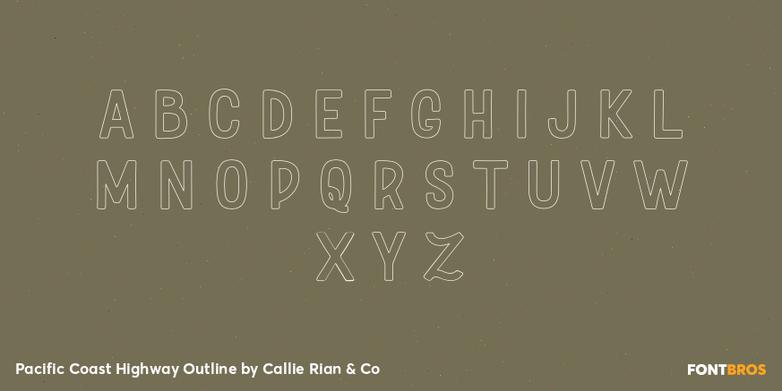 Pacific Coast Highway Outline Font Poster #3