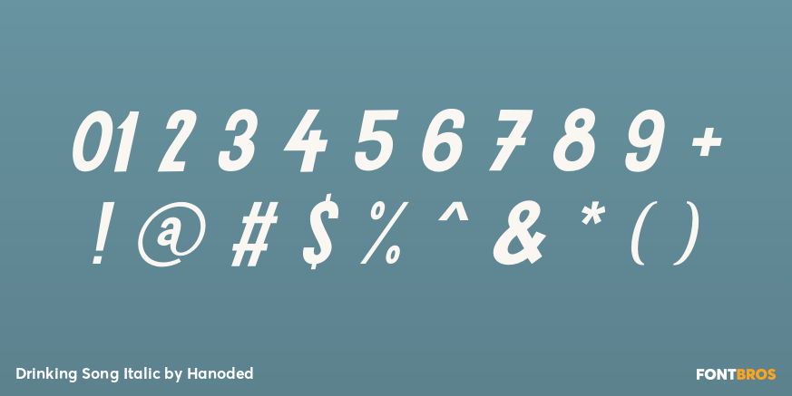Drinking Song Italic Font Poster #4