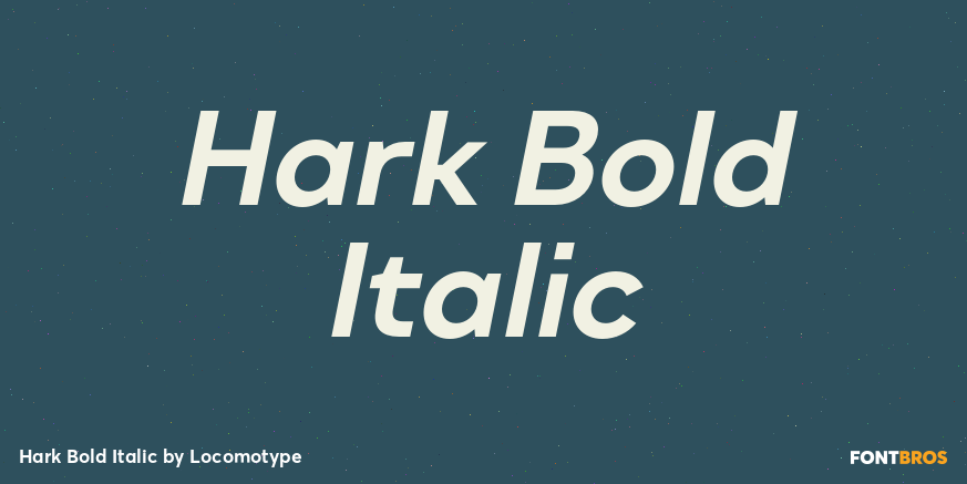 Hark Bold Italic Font Poster