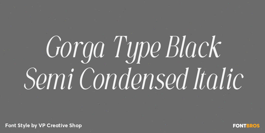 Gorga Type Black Semi Condensed Italic Font Poster #1