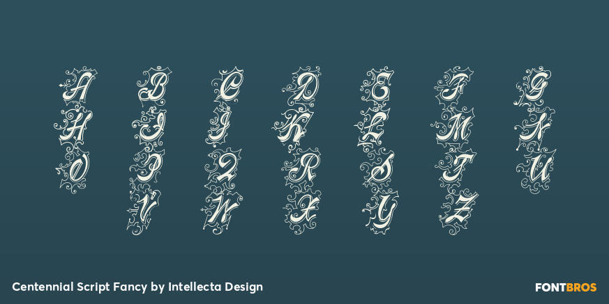 Centennial Script Fancy Font Poster #3