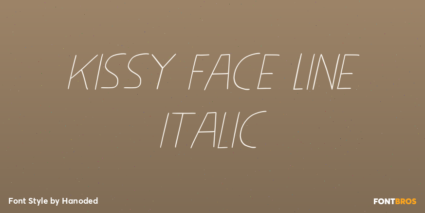 Kissy Face Line Italic Font Poster #1