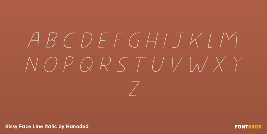 Kissy Face Line Italic Font Poster #1