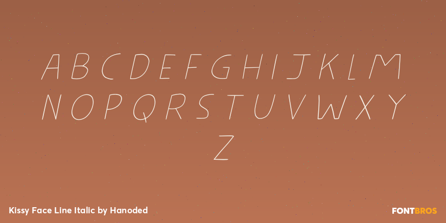 Kissy Face Line Italic Font Poster #1
