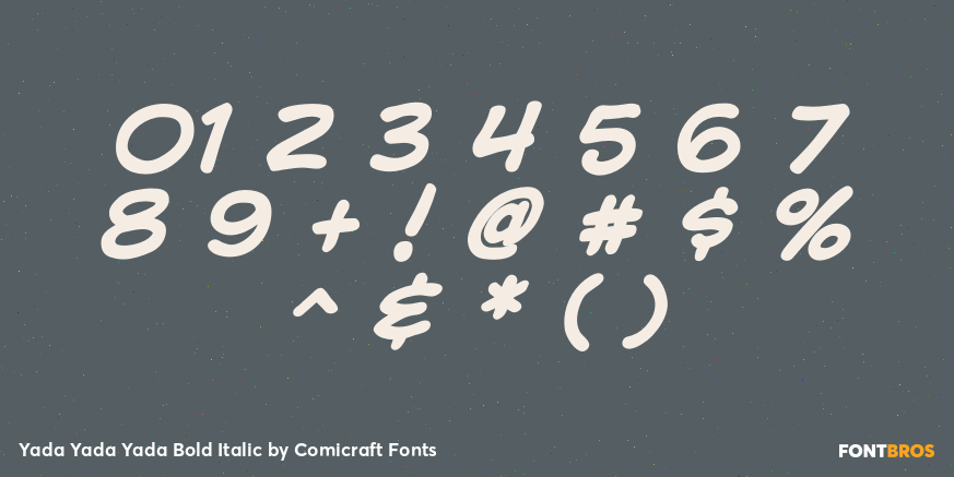 Yada Yada Yada Bold Italic Font Poster #4