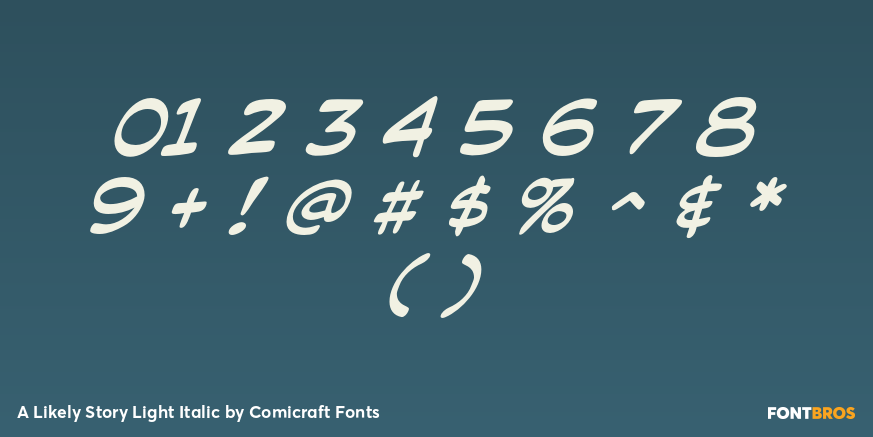 A Likely Story Light Italic Font Poster #4