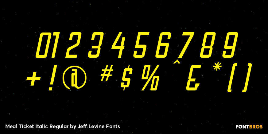 Meal Ticket Italic Font Poster #1