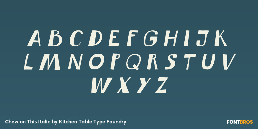Chew on This Italic Font Poster #2