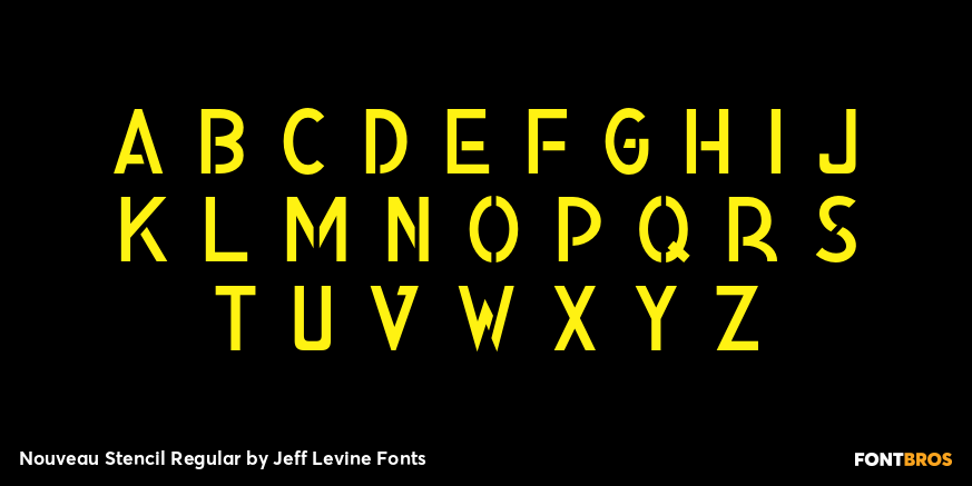 Nouveau Stencil Regular Font Poster #2