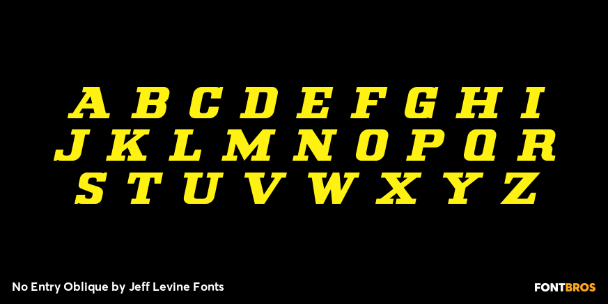 No Entry Oblique Font Poster #1
