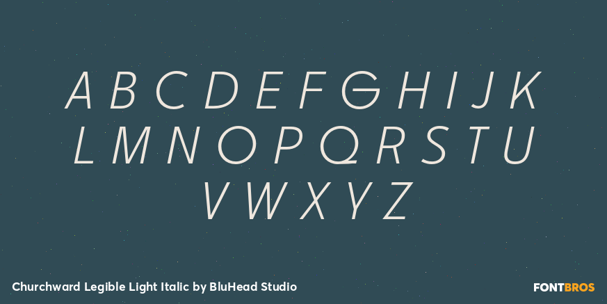 Churchward Legible Light Italic Font Poster #2