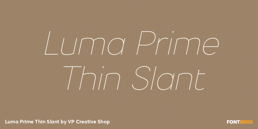 Luma Prime Thin Slant Font Poster #1