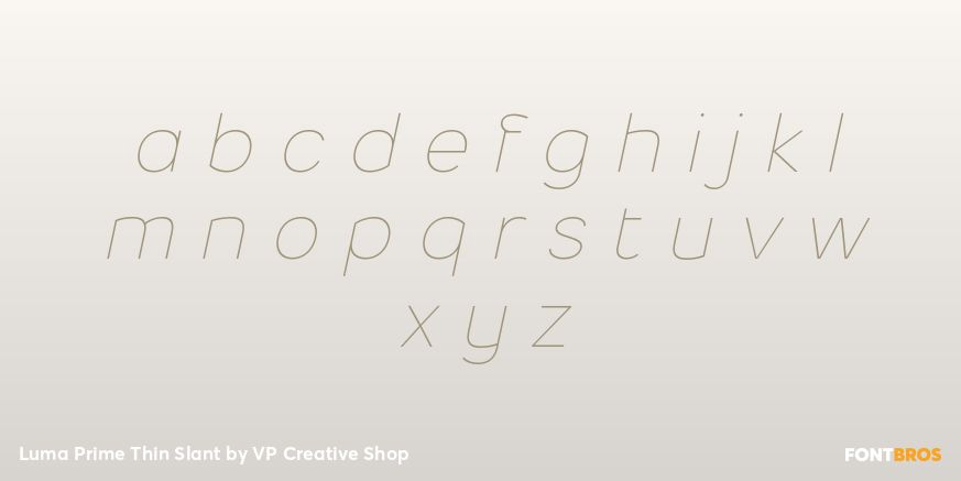 Luma Prime Thin Slant Font Poster #3