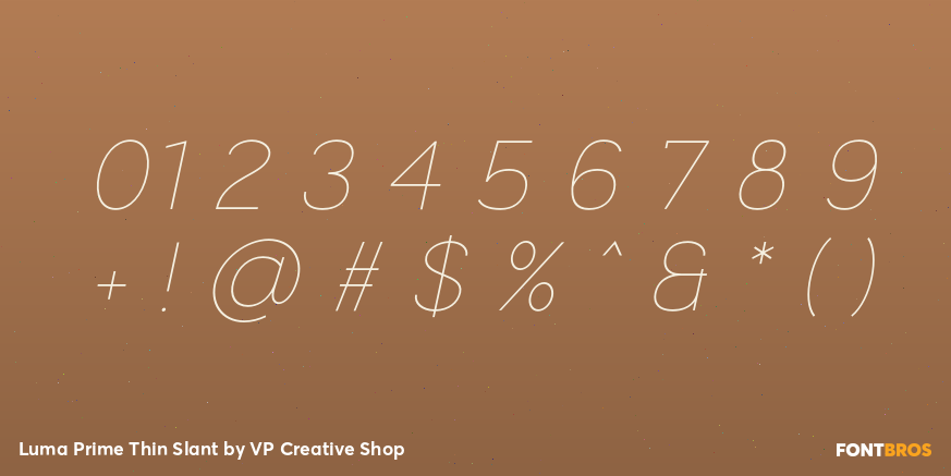 Luma Prime Thin Slant Font Poster #4