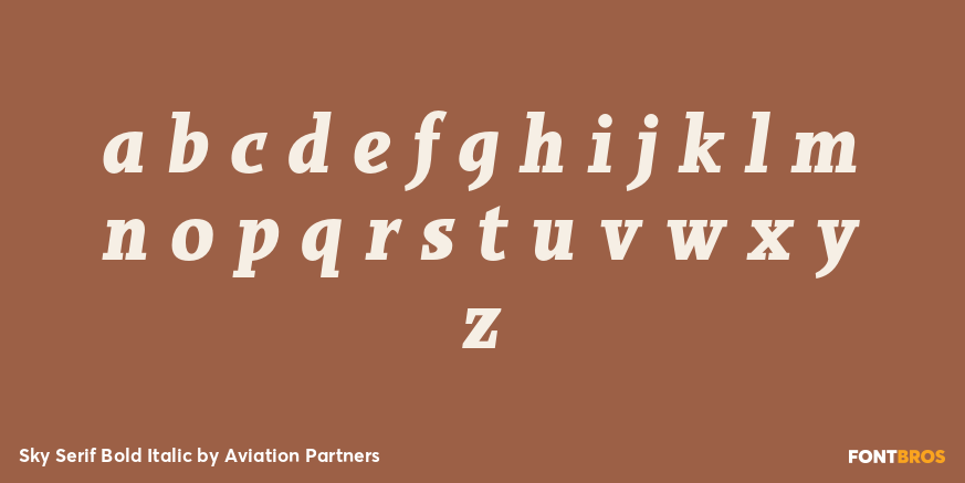 Sky Serif Bold Italic Font Poster #3