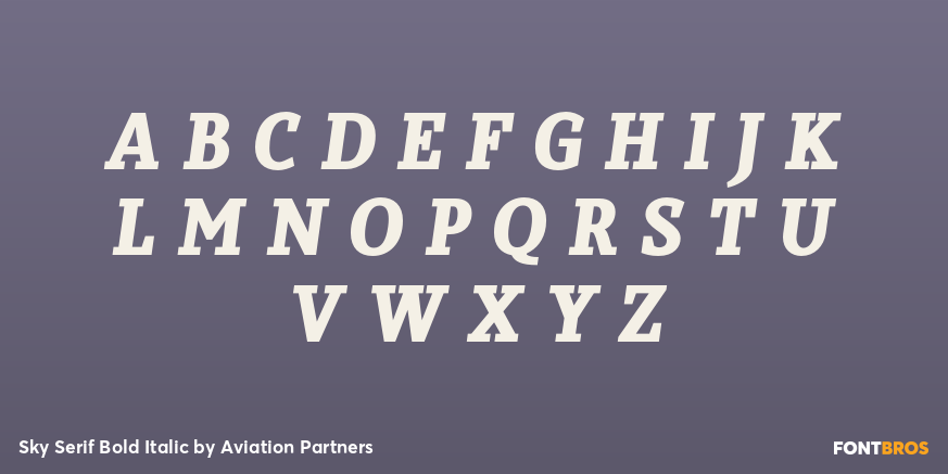 Sky Serif Bold Italic Font Poster #1