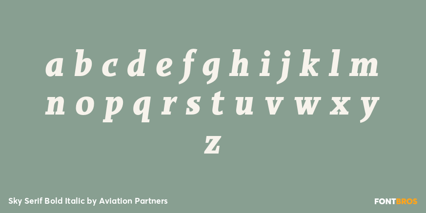 Sky Serif Bold Italic Font Poster #1