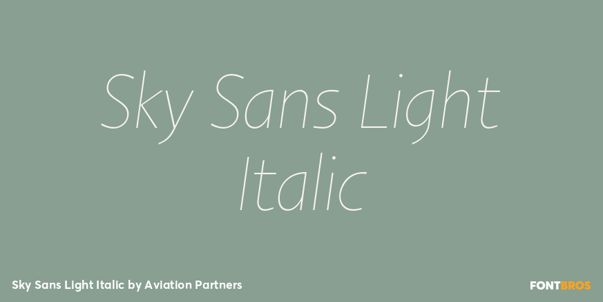Sky Sans Light Italic Font Poster #1