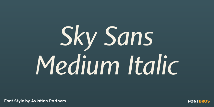 Sky Sans Medium Italic Font Poster #1