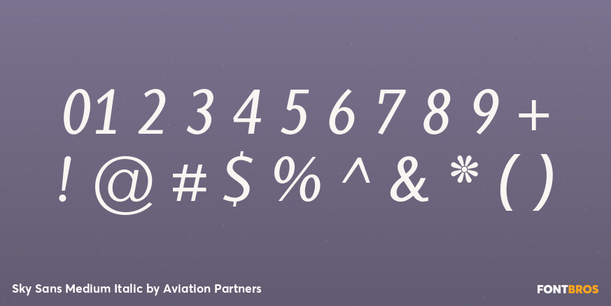 Sky Sans Medium Italic Font Poster #1